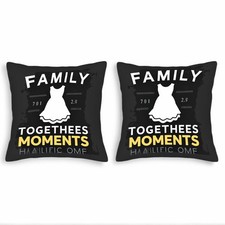 Set of 2 Decorative Throw Pillow Covers 18x18in - Elegant White Dress Silhouette