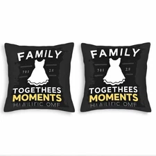 Set of 2 Decorative Throw Pillow Covers 18x18in - Elegant White Dress Silhouette