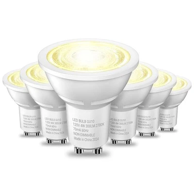 TJOY 6/12PACK LED GU10 Light Bulbs, 2700K Warm White, 4W Equivalent 35W, 300LM