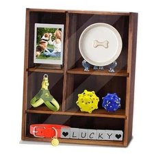 Pet Memorial Gift Shadow Box with Adjustable Shelves,Dog Memorial Gifts for 