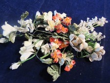 Vtg Millinery Flower Collection Lot Ivory Orange Brown 1/8-2" w/Velvet H5736
