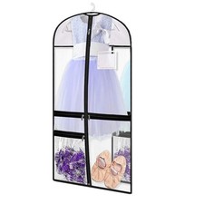 1 Pack Clear PVC Dance Costume Bags, 39 Inch Garment Bag for Dance Competitio...