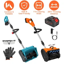 Cordless Snow Shovel Battery Powered Steps Driveway Patio Electric Snow Thrower