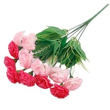 12 Heads Silk Carnations Artificial Flowers Bouquet for Wedding Home Decor