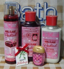 BATH & BODY WORKS 4pc Full Size Shower Set Mrs Claus Cocktail (21/00270)