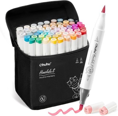 Alcohol Markers Soft Chisel 60 Illustration-color Brush Dual Tips Drawing Marker