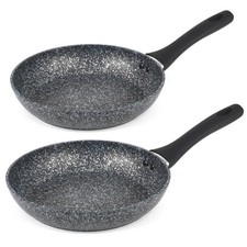Image of Salter Frying Pan 2 Piece Set Megastone Non-Stick 24/28 cm Dishwasher Safe