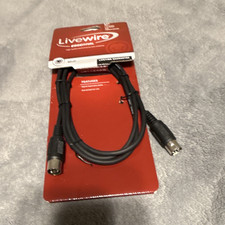 Livewire 10 ft XLR Male to XLR Female Microphone Cable 24 AWG Gold Black