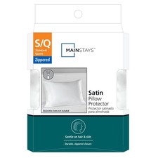 Satin Pillowcase Cover Zippered Closure Soft Silky Pillow Protector for Standard