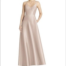 Alfred Sung Full Skirt Maxi Dress Spaghetti Strap Size 0