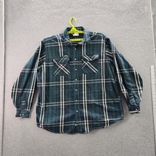 VINTAGE Carhartt Men Button Up Shirt 2XL Green Plaid Flannel S61 FRT Western