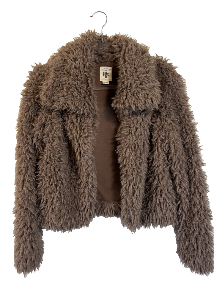Billabong – Size S – Brown Faux Fur Lined Short Jacket – Excellent Condition