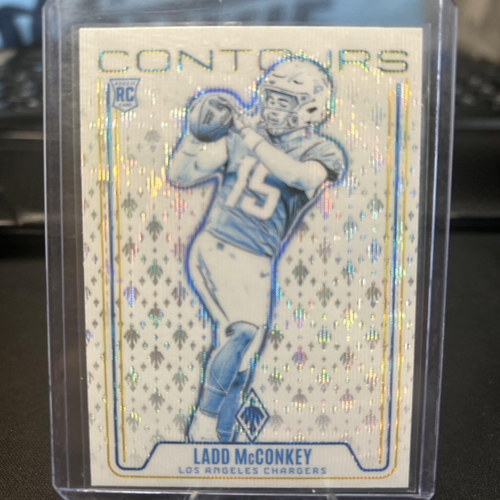 Ladd McConkey 2024 Panini Phoenix Contours Wave Prizm RC #CON-LMY LA Chargers
