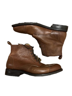 Mens Boots Taft Brown Cap Toe Lace Up Dainite Sole Leather, Size US 8 The Rome Shoe - Brown Leather Shoes | TAFT main image 4