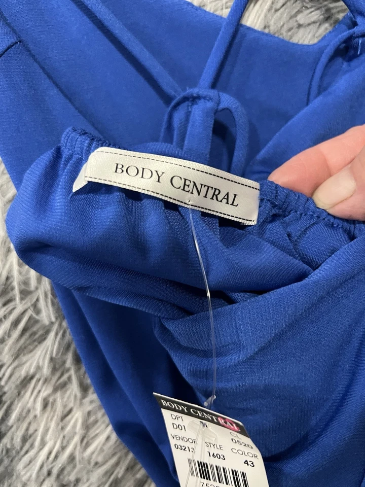 Mini Vestido Body Central Azul Talla XL Noche Fiesta Sin Alambres Para Mujer De Colección Foto 3 de 4