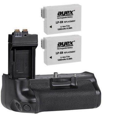 Batteriegriff für Canon EOS 550D 600D 650D 700D inkl. 2x LP-E8 Akkus - wie BG-E8