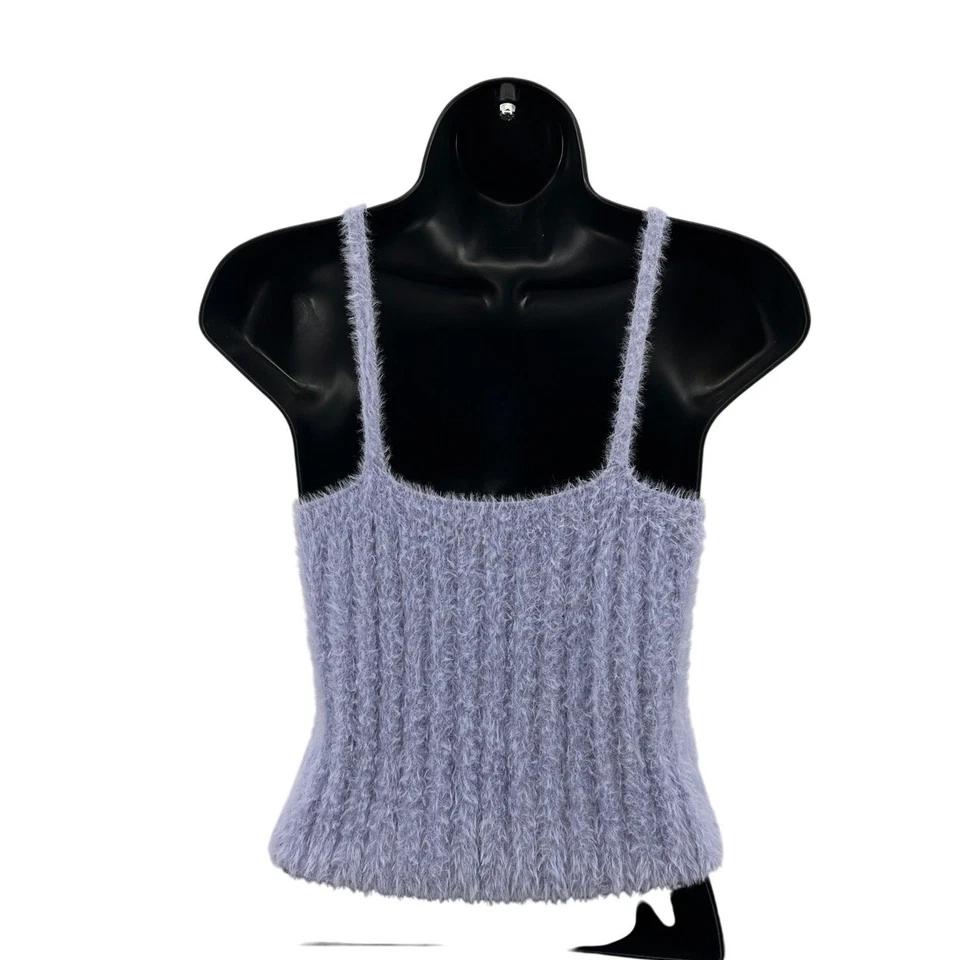 Camiseta sin mangas It's Our Time para mujer M lavanda cuello redondo tejido difuso dobladillo asimétrico Foto 4 de 4