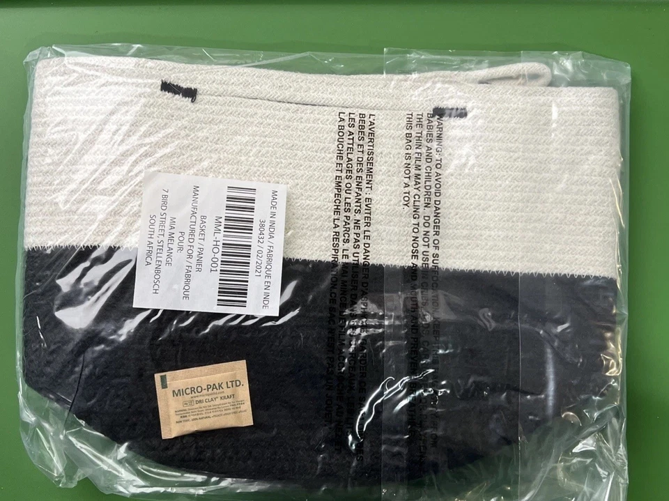 Mia Melange Foldable Cotton Rope Basket Handmade Storage Plant Holder New - Image 3 of 4