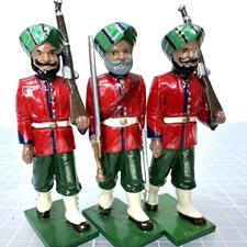 Trophy Miniatures of Wales Indian Sikh Regiment Officer & Infantry Toy Soldiers