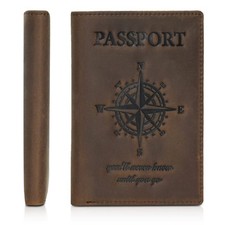 Polare Functional RFID Blocking Leather Passport Holder Travel Bifold Wallet ...