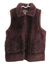Vintage 90s Cobblestone Canyon Brown Fleece Vest USA Made Small