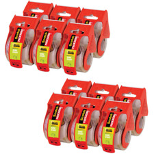 12 Rolls 3M Scotch Packaging Clear Tape  Dispenser No Splitting 1.88" x 22.2 yd