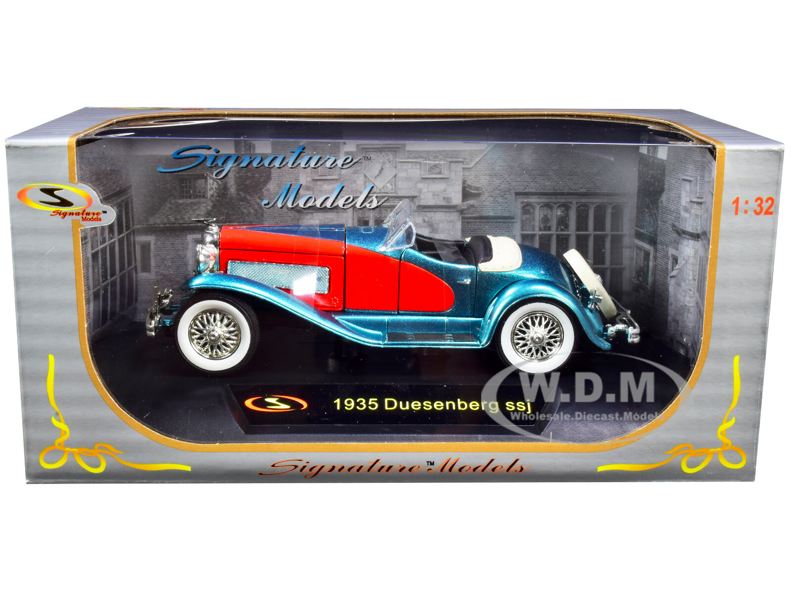 КАБРИОЛЕТ DUESENBERG SSJ 1935 ГОДА ВЫПУСКА, СИНИЙ И КРАСНЫЙ, 1/32, ИЗГОТОВЛЕННЫЙ НА ЗАКАЗ, ФИРМЕННЫЕ МОДЕЛИ 32318