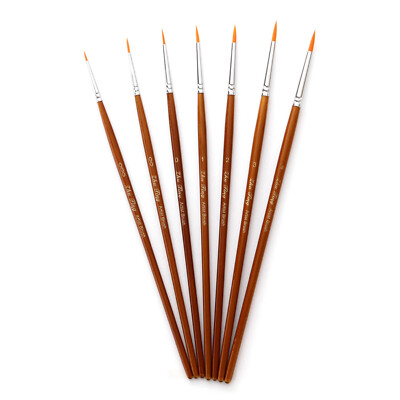 7pcs Draw Paint Brushes Kit Set Artist Paintbrush Nylon Hair Pointed Round Q1F7