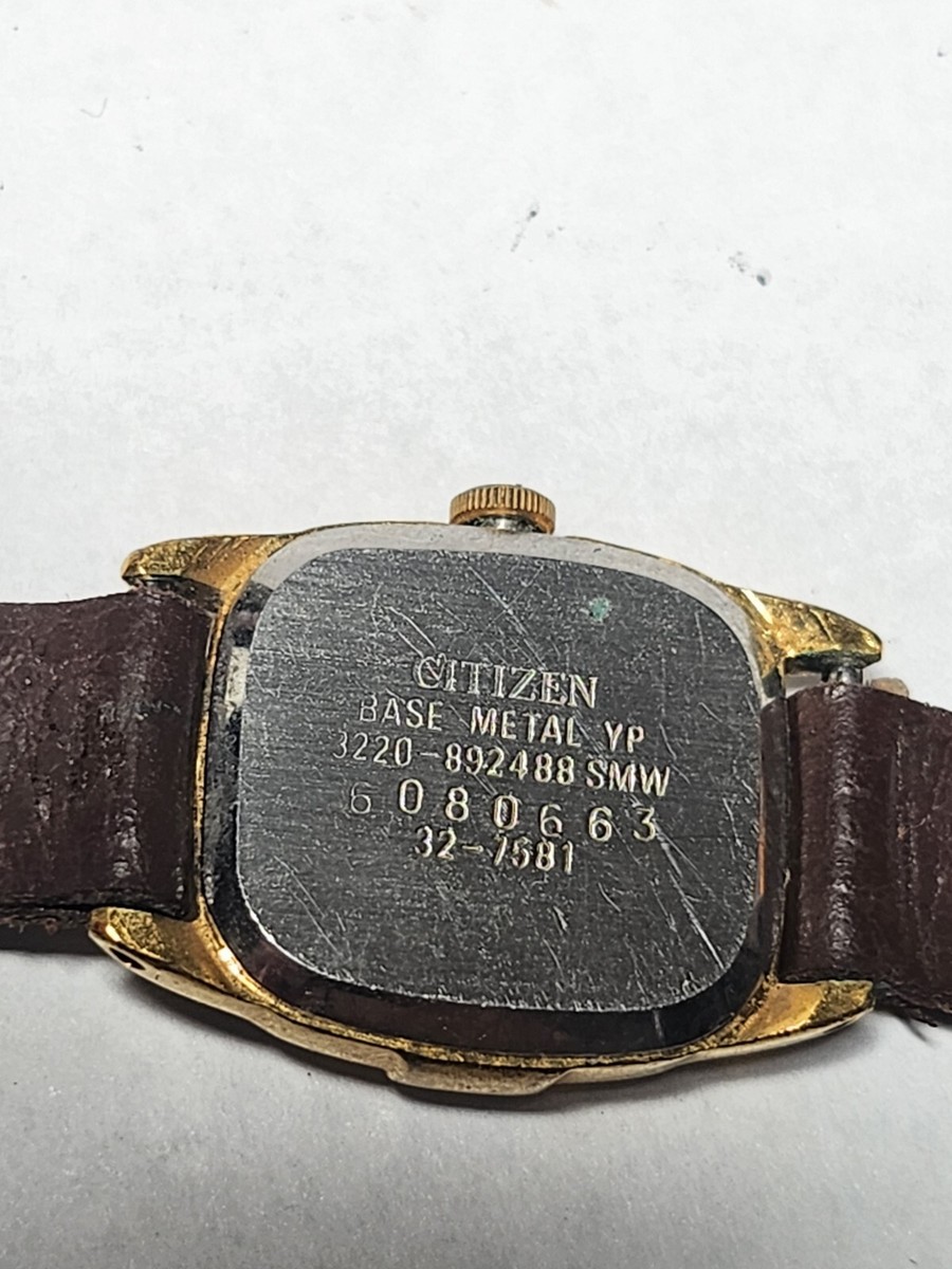vintage lady citizen gold tone analog watch 3220-892488-SMW New