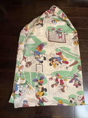 Disney Mickey Minnie Sports Twin Flat & Fitted Sheet Pillow Case Vtg - Picture 4 of 9