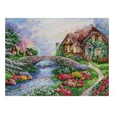 House Bead Embroidery Scheme on Canvas DIY Stamped Printed Pattern t-1277