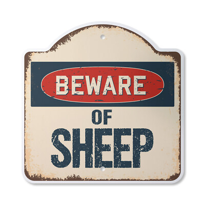 Beware Of Sheep Plastic Novelty Sign Classic Rust Wall Plaque | eBay