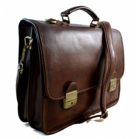 Herren Damen Tasche Aktentasche Leder Koffer 24 Stunden Echtleder Braun - Bild 3 von 5