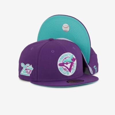 NEW ERA MENS 59FIFTY TORONTO BLUE JAYS PURPLE MINT COOPERSTOWN 59FIFTY HAT 7 3/4