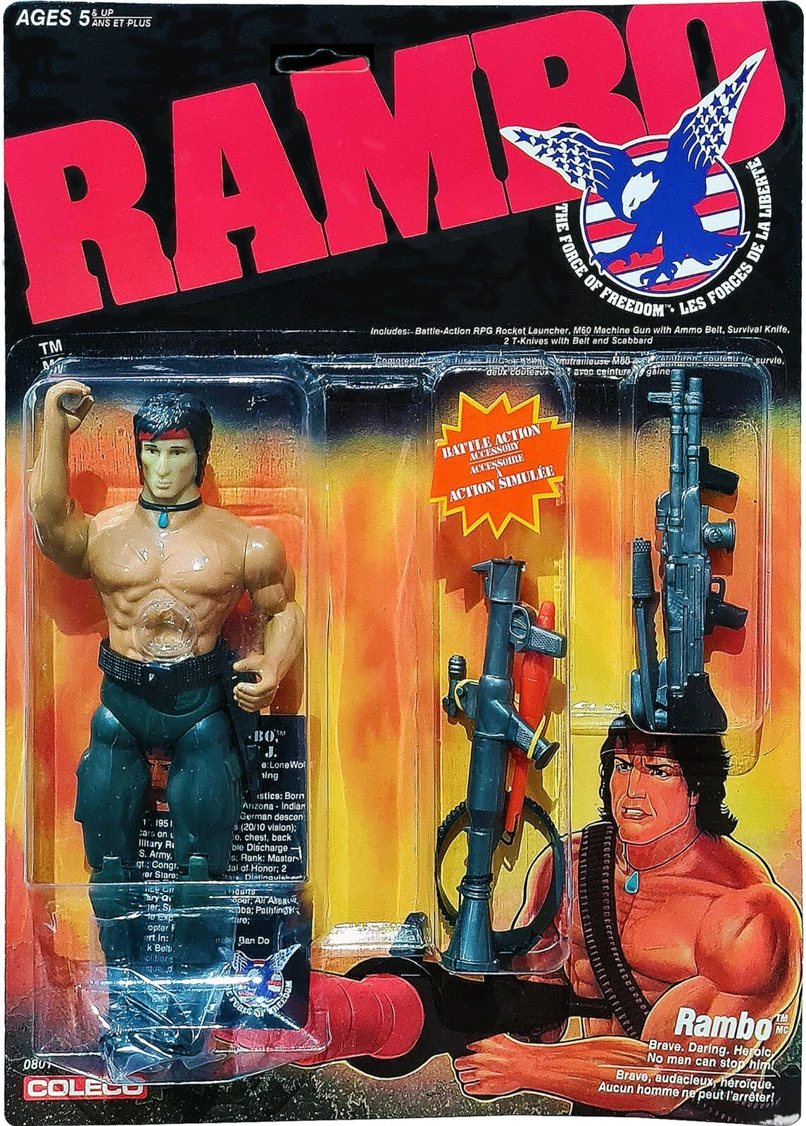 RAMBO: The Force of Freedom, Rambo Figure, 1985/86, New! Mint on