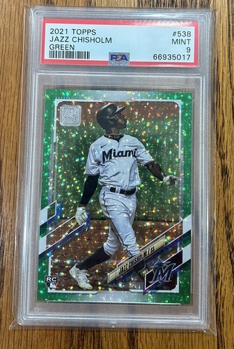 Topps 2021 Jazz Chisholm Green Foil Rookie /499 PSA 9 - 第 1/2 張圖片