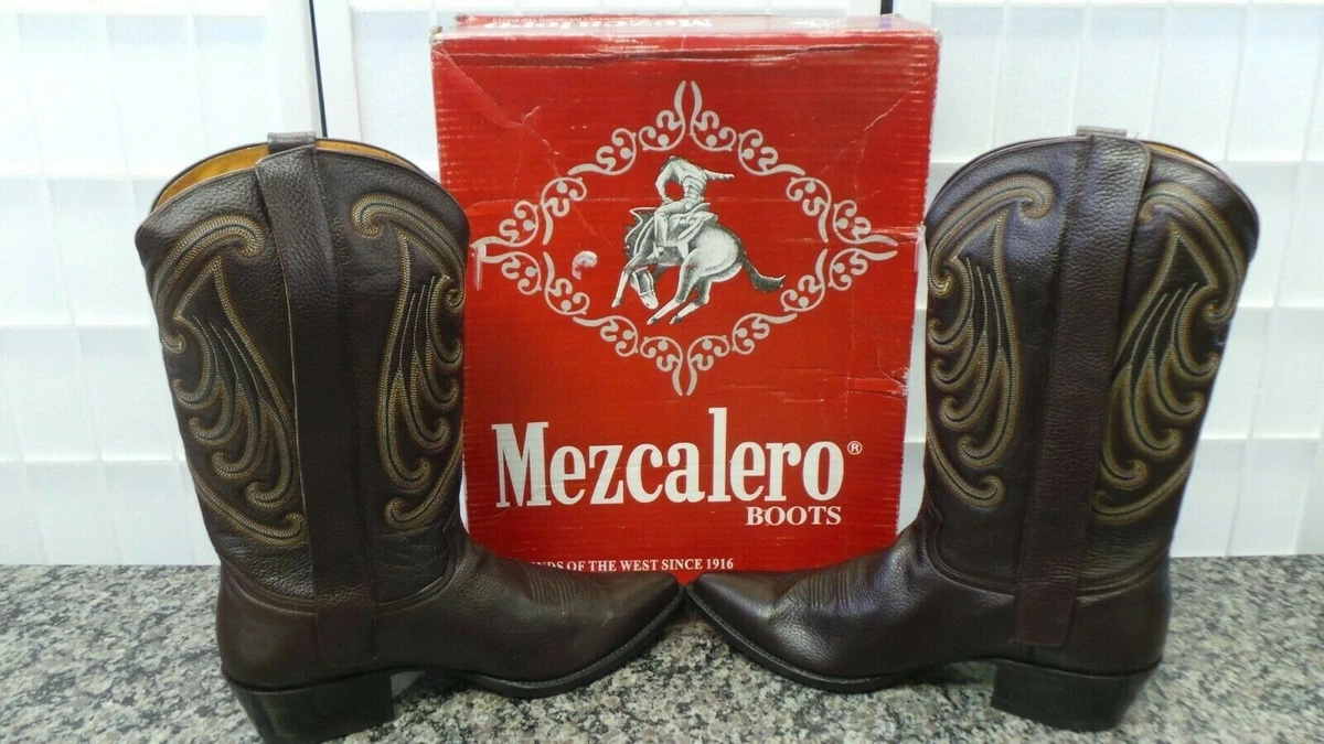 MEZCALERO LEATHER COWBOY MEN S BOOTS SIZE MEX 32 USA 13 eBay