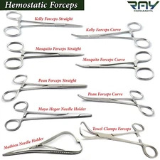 Surgical Hemostatic Artery Tissue Clamps Needle Holder Locking Pliers Forceps