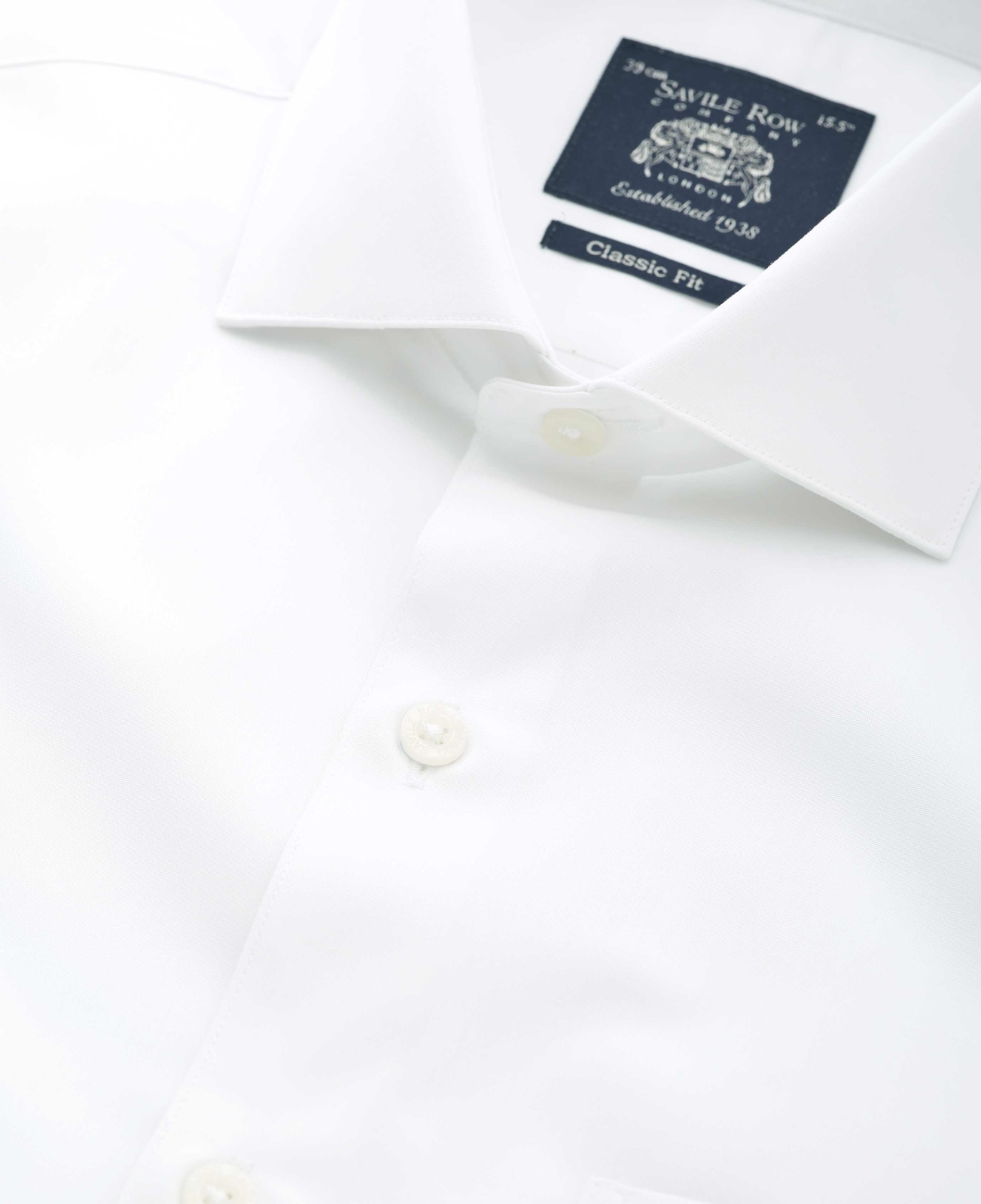 FILA Camicie formali da uomo poplin bianco poplin bianco polsino singolo Savile Row Company vestibilità classica