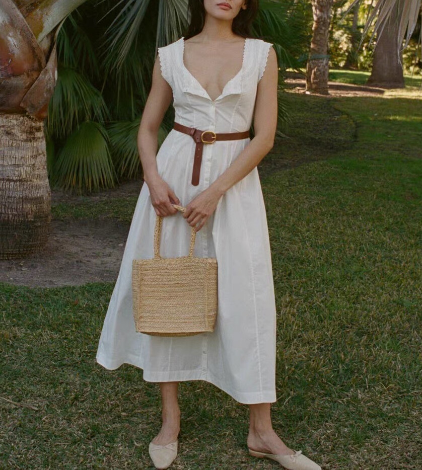 doen white cotton dress Rent DOEN White Dress US 2