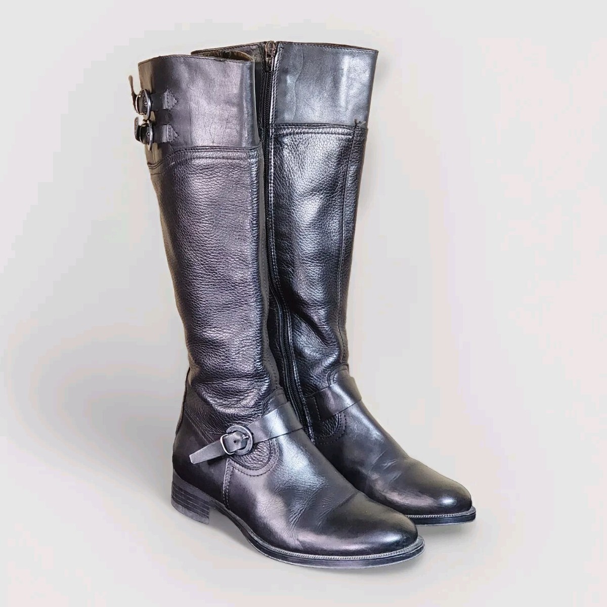 ALDO Leather Zip Knee High Fashion Boots Womens Size 38 EUR Black