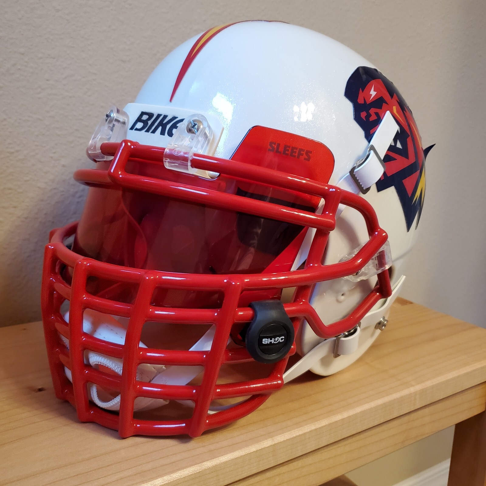 Xfl Rage Large XFL Orlando Rage Custom Football Helmet BIKE