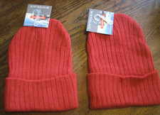 NWT WinterLace Winter Beanie Hat KIDS RED One Size LOT OF 2 CAPS