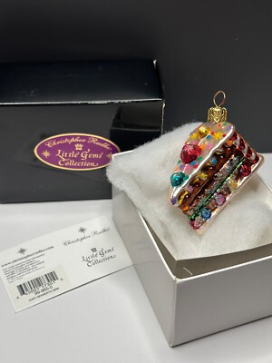 VTG Christopher Radko JUST DESSERTS GEM Glass Ornament 99-965-0  EUC Box Tag