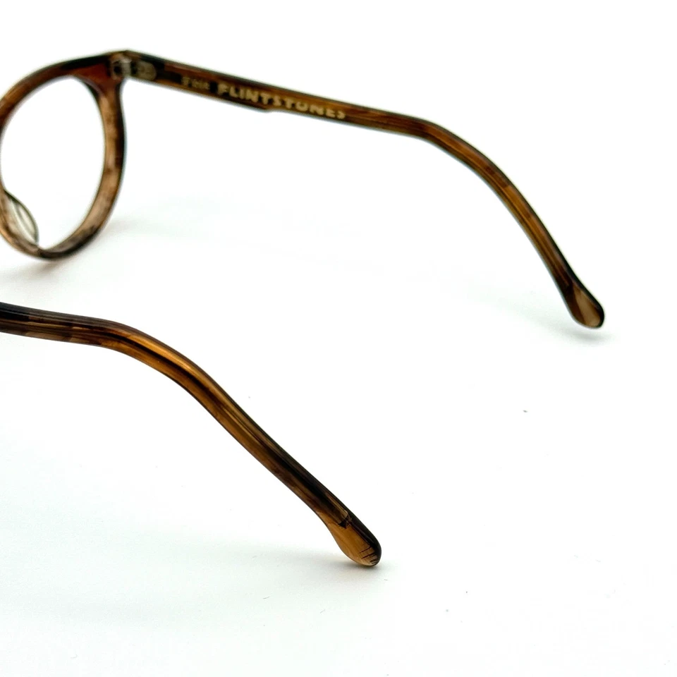 Vintage 80s FLINTSTONES Childrens Eyeglasses Frames Clear "SLAB" Brown Glasses - Image 3 of 4