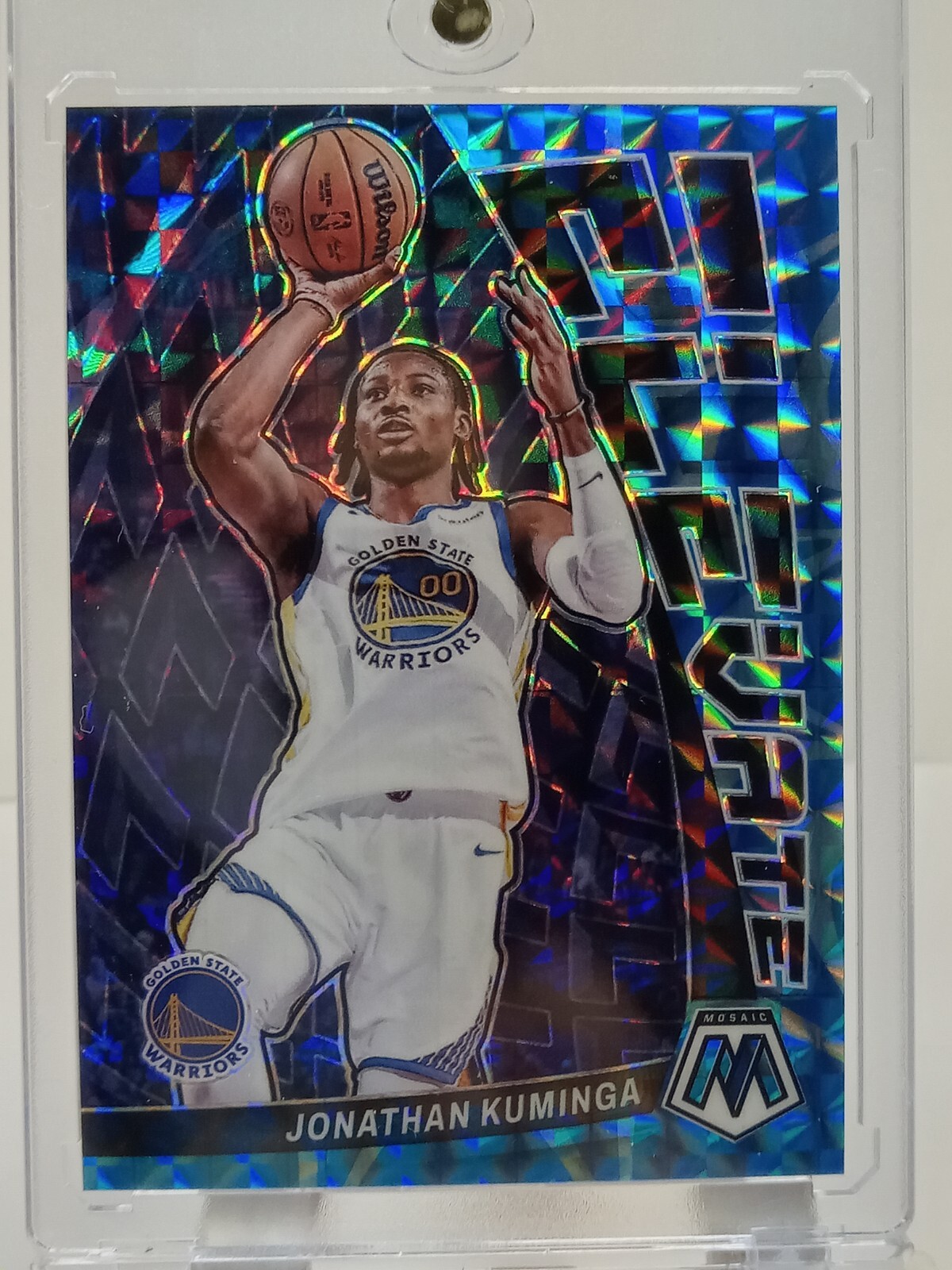 Jonathan Kuminga 2022-23 Panini Mosaic Elevate Reactive Blue 20 /99 #14 Warriors
