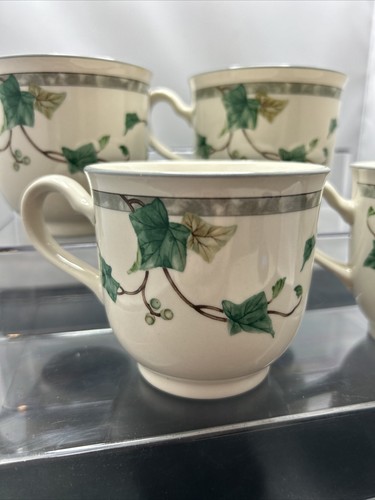 Tazas de té Keltcraft de Noritake Ivy Lane (4) 9180 Irlanda beige verde cerámica - Imagen 2 de 7