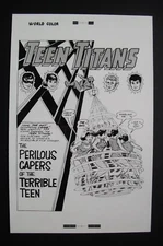Large Original Production Art TEEN TITANS #5 splash pg. 1, NICK CARDY art