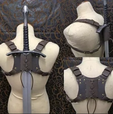 Medieval Pirate Baldric PU Leather Sword Holster Strap Belt  Cosplay Costume