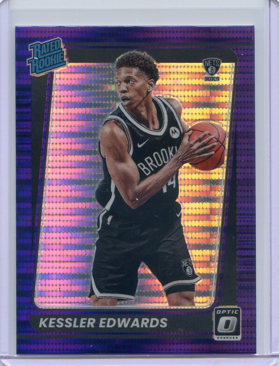 2021-22 Donruss Optic KESSLER EDWARDS RC RATED ROOKIE #154 PURPLE PULSAR PRIZM